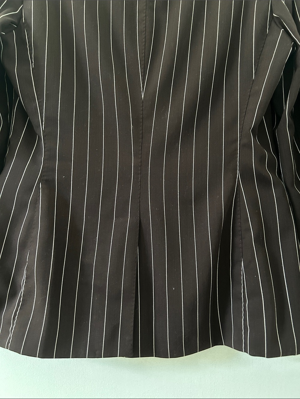 Ralph Lauren Purple Label Brown Pinstripe Blazer Size 8 Wool Tailored Vintage - Picture 16 of 16
